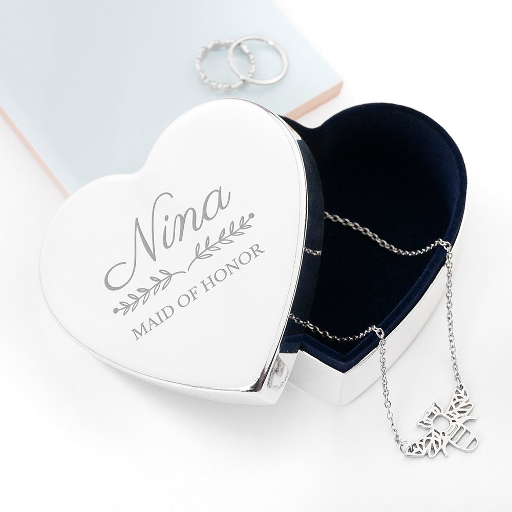 Personalised maid of honour keepsake box