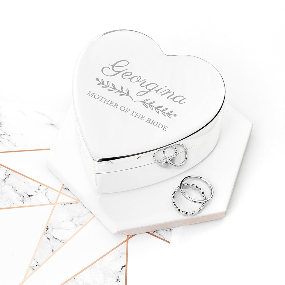 Engraved jewellery box with black felt lining