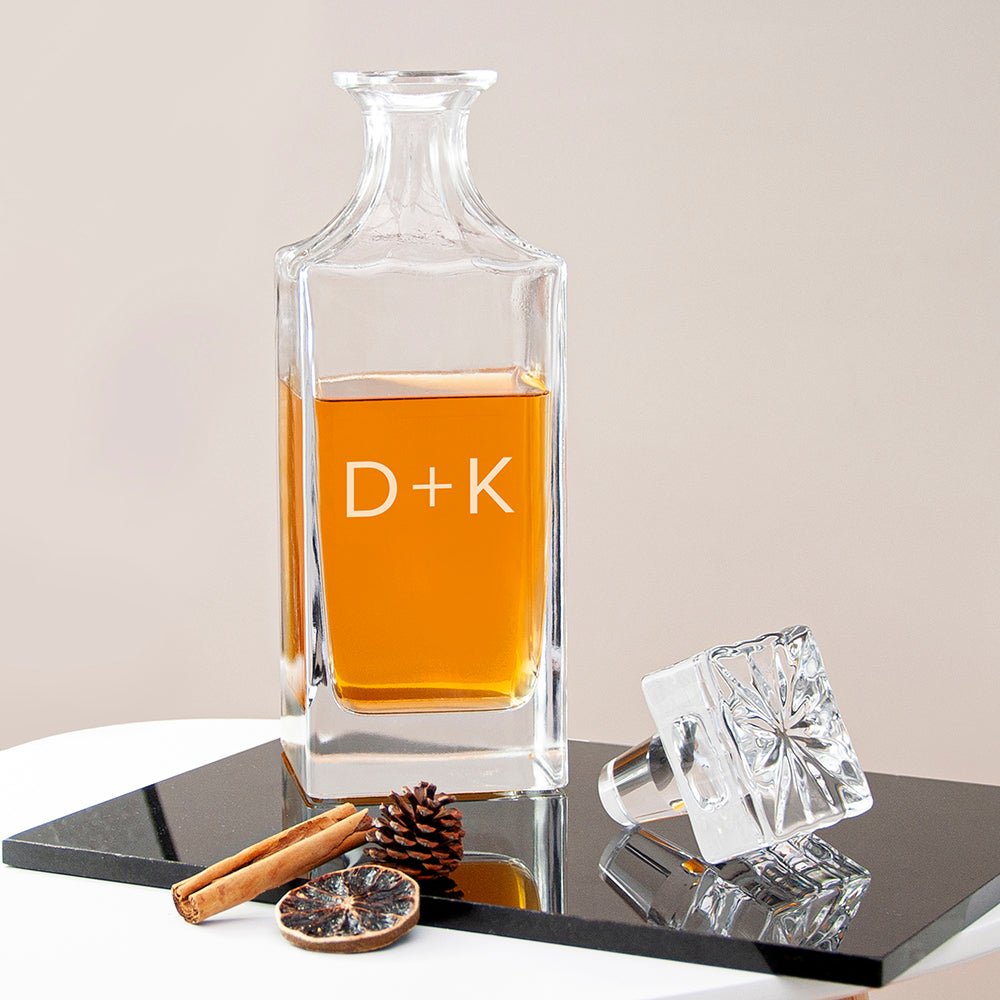 Personalised Classic Initials Square Decanter - Engraved Memories