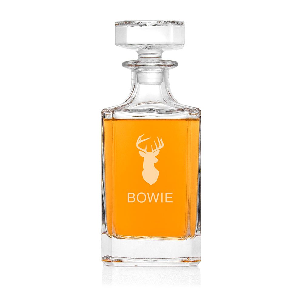 Personalised Classic Stag Square Decanter - Engraved Memories