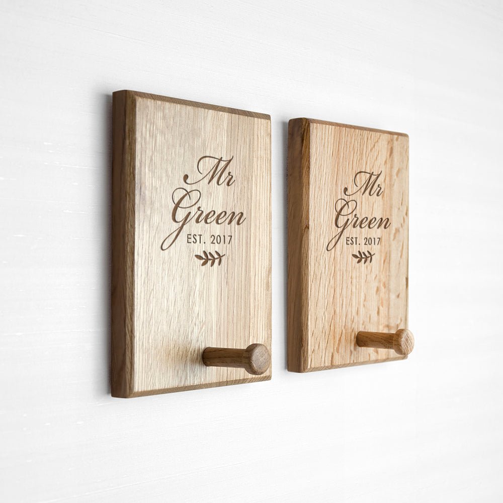Engraved wedding gift wall hook