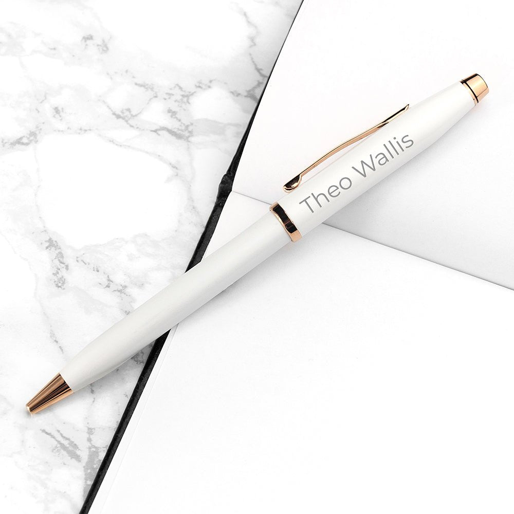 Personalised Cross Century II Pen in White - Engraved Memories