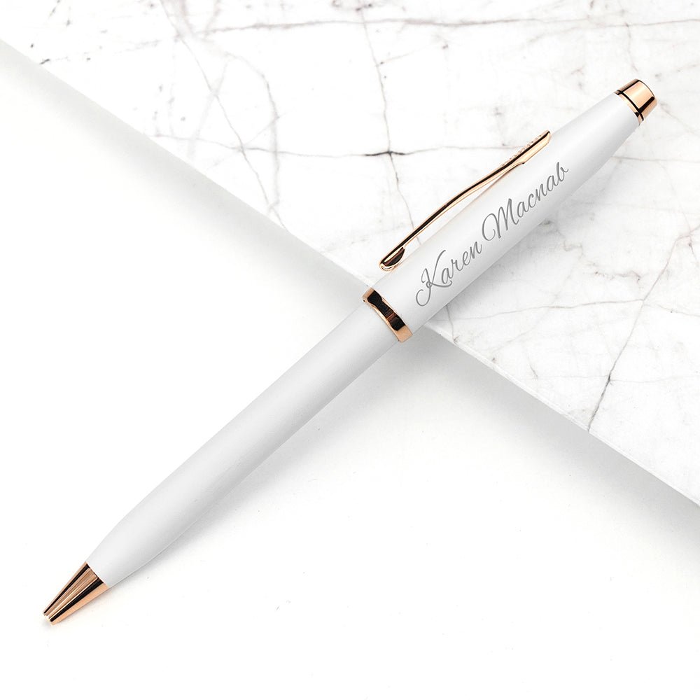 Personalised Cross Century II Pen in White - Engraved Memories