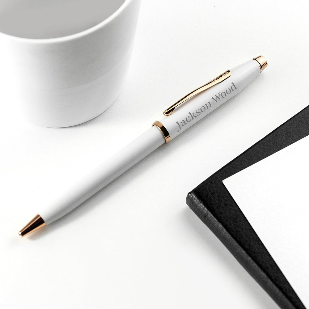 Personalised Cross Century II Pen in White - Engraved Memories