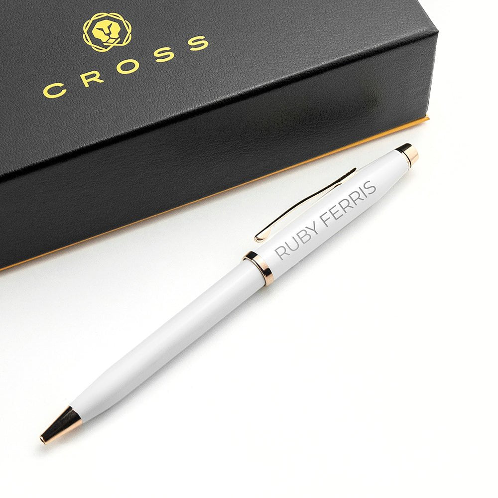 Personalised Cross Century II Pen in White - Engraved Memories