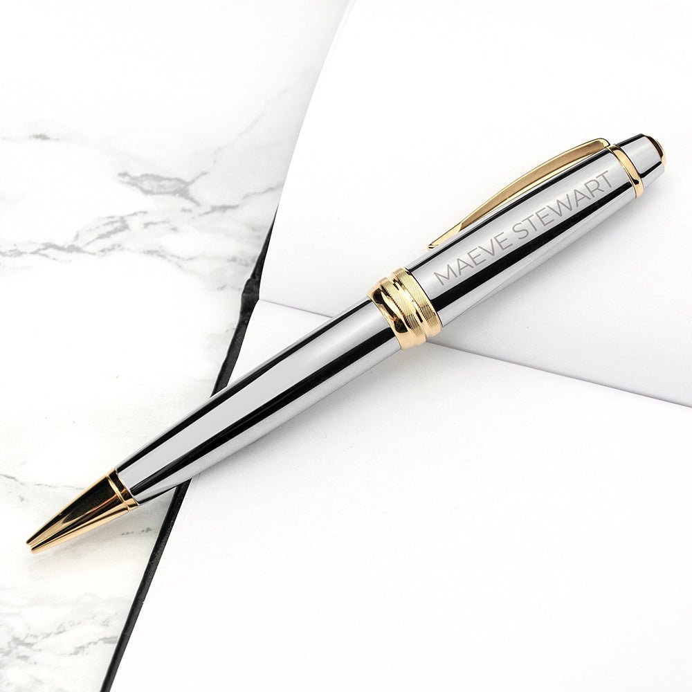 Personalised Cross Silver Gold Medallist Pen - Engraved Memories