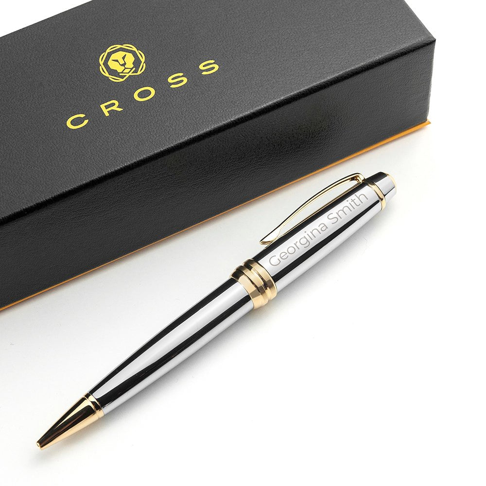 Personalised Cross Silver Gold Medallist Pen - Engraved Memories