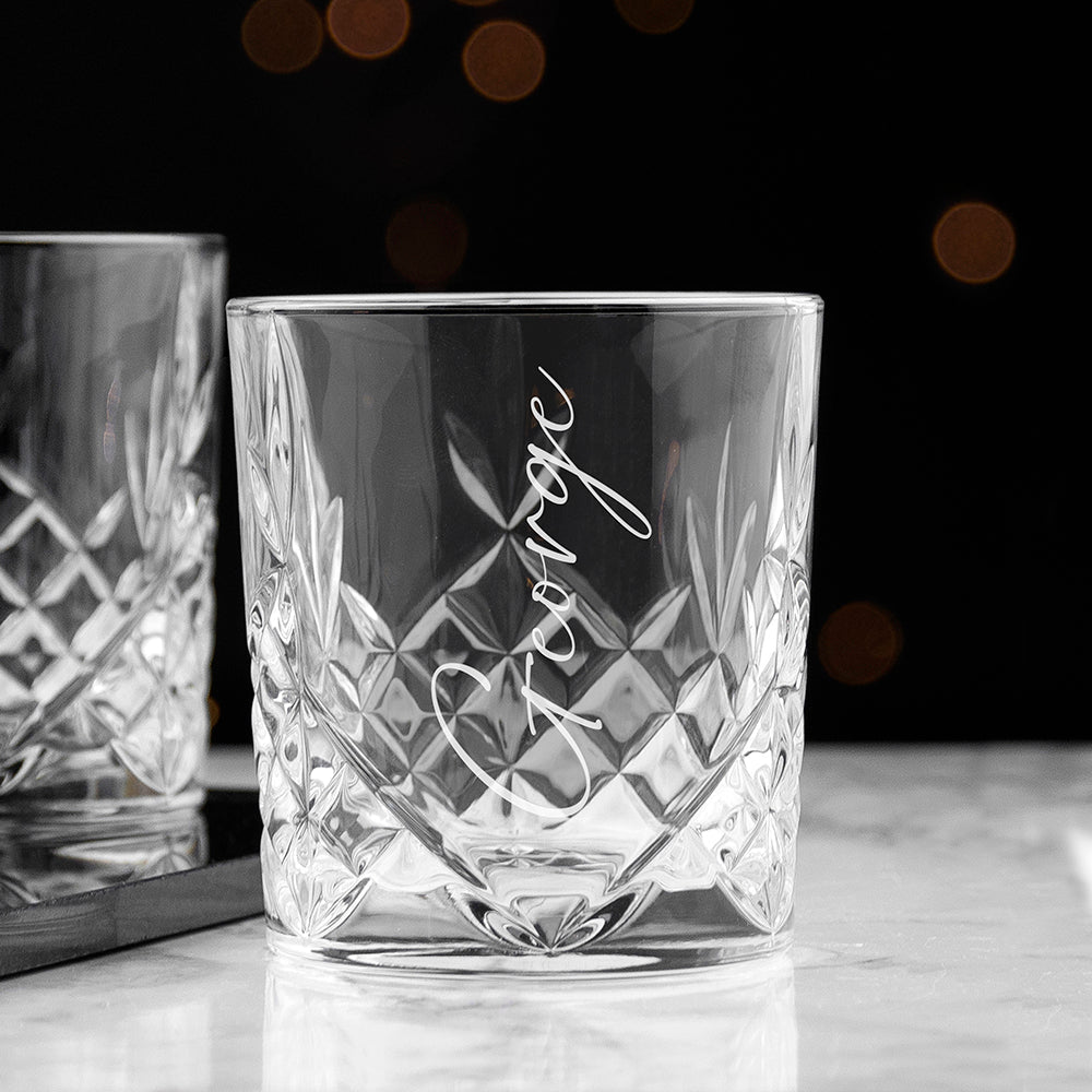 Personalised Crystal Whisky Tumbler - Engraved Memories