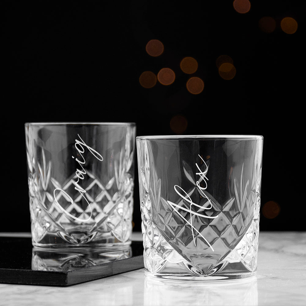 Personalised Crystal Whisky Tumbler - Engraved Memories