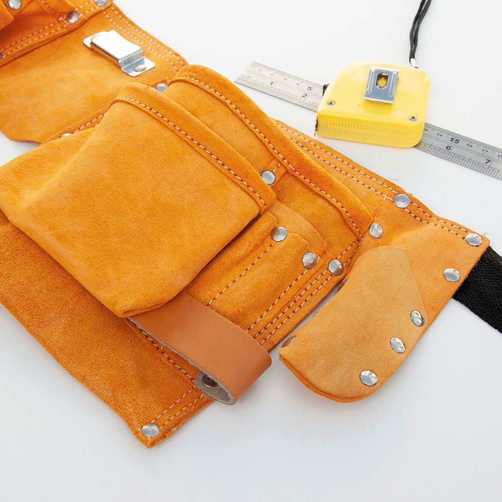 Personalised Dad's 11-Pocket Leather Tool Belt - Engraved Memories