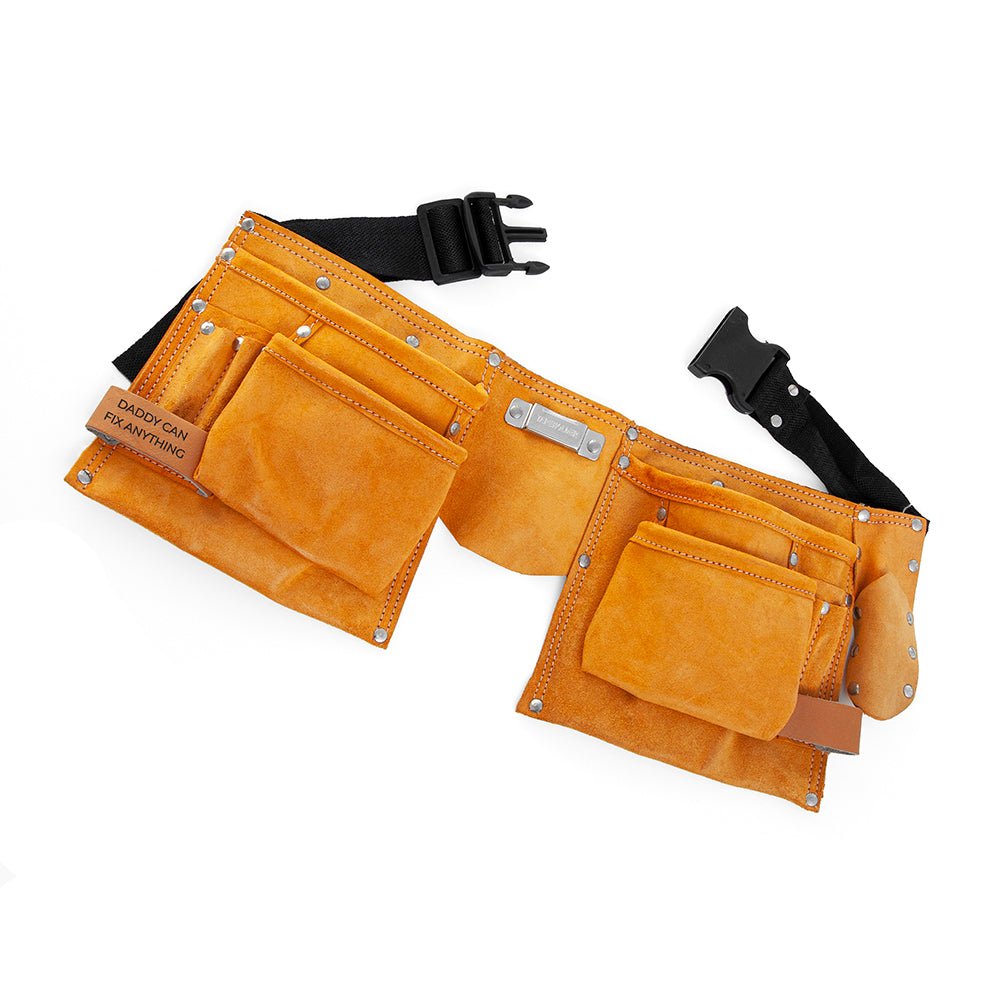 Personalised Dad's 11-Pocket Leather Tool Belt - Engraved Memories