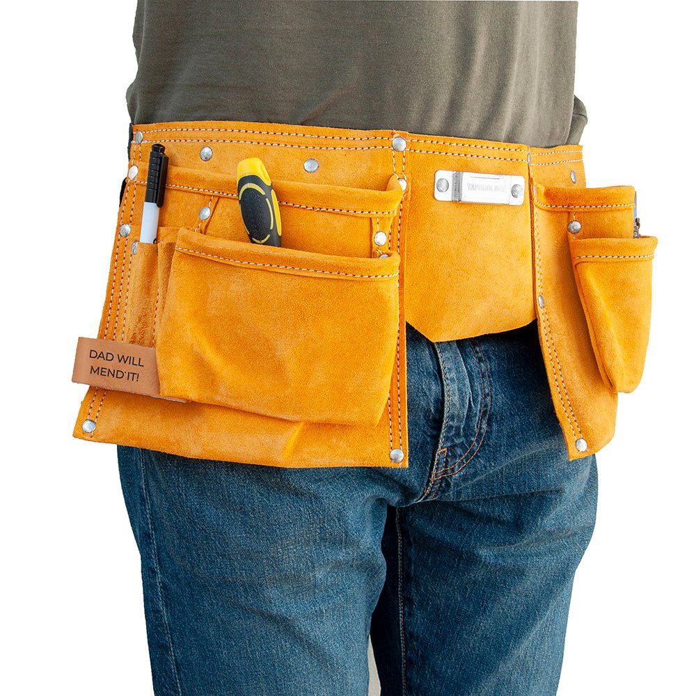 Personalised Dad's 11-Pocket Leather Tool Belt - Engraved Memories