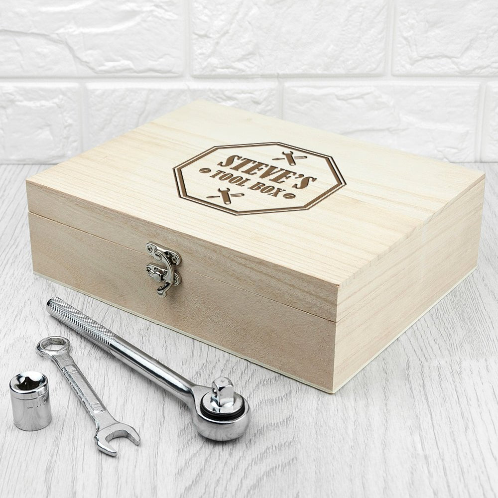 Personalised Dad's Emblem Tool Box - Engraved Memories