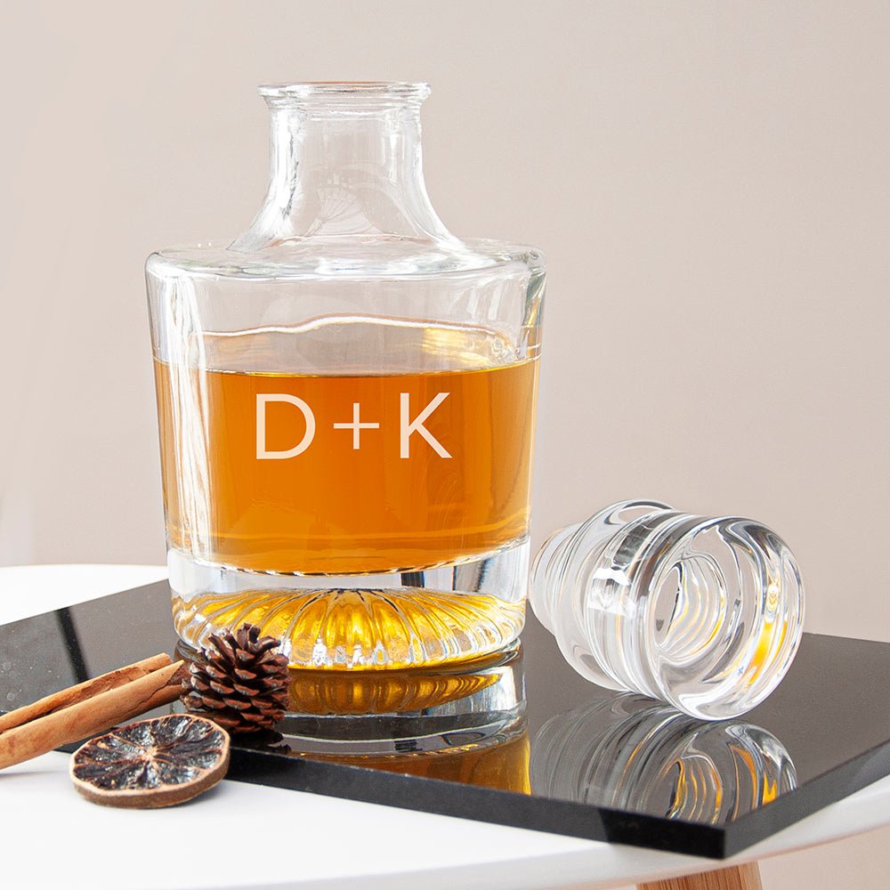 Personalised Elegance Initials Round Decanter - Engraved Memories