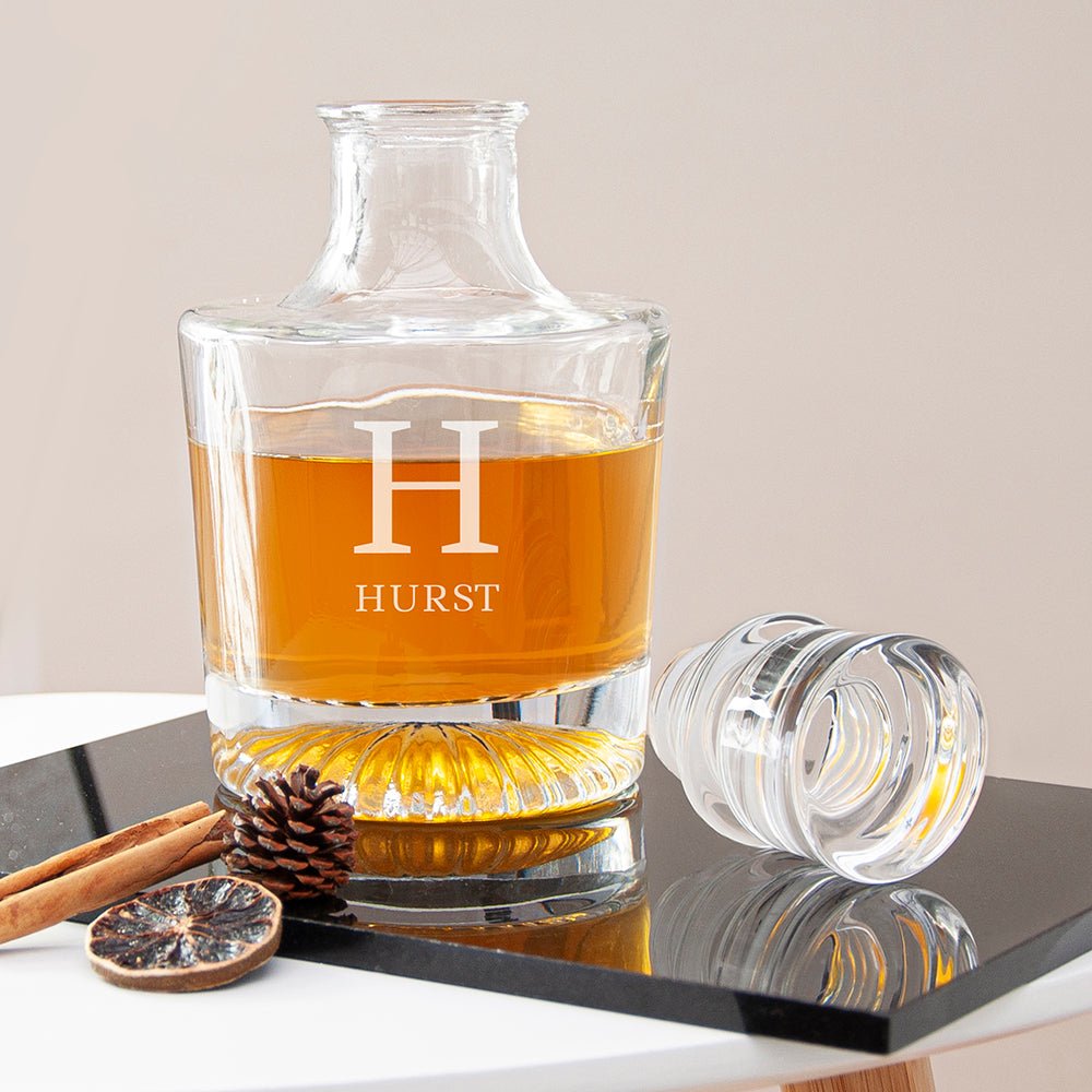 Personalised Elegance Monogram Round Decanter - Engraved Memories