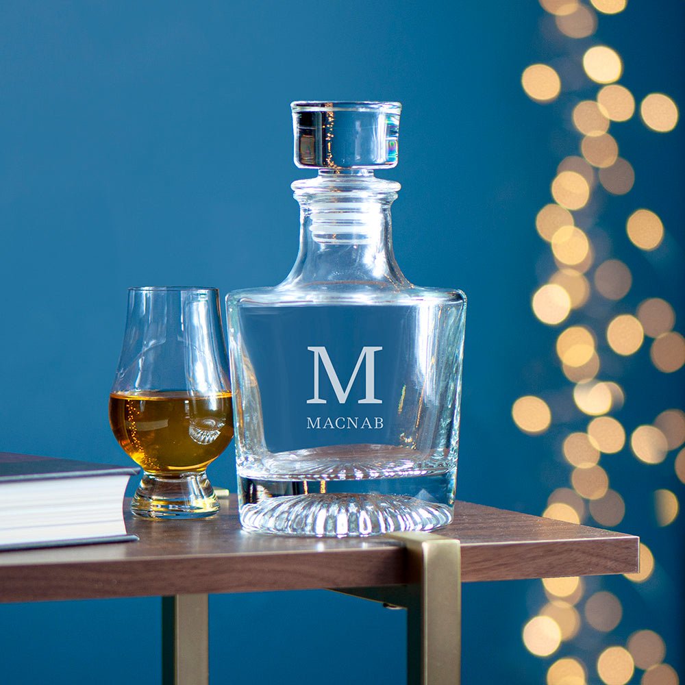 Personalised Elegance Monogram Round Decanter - Engraved Memories