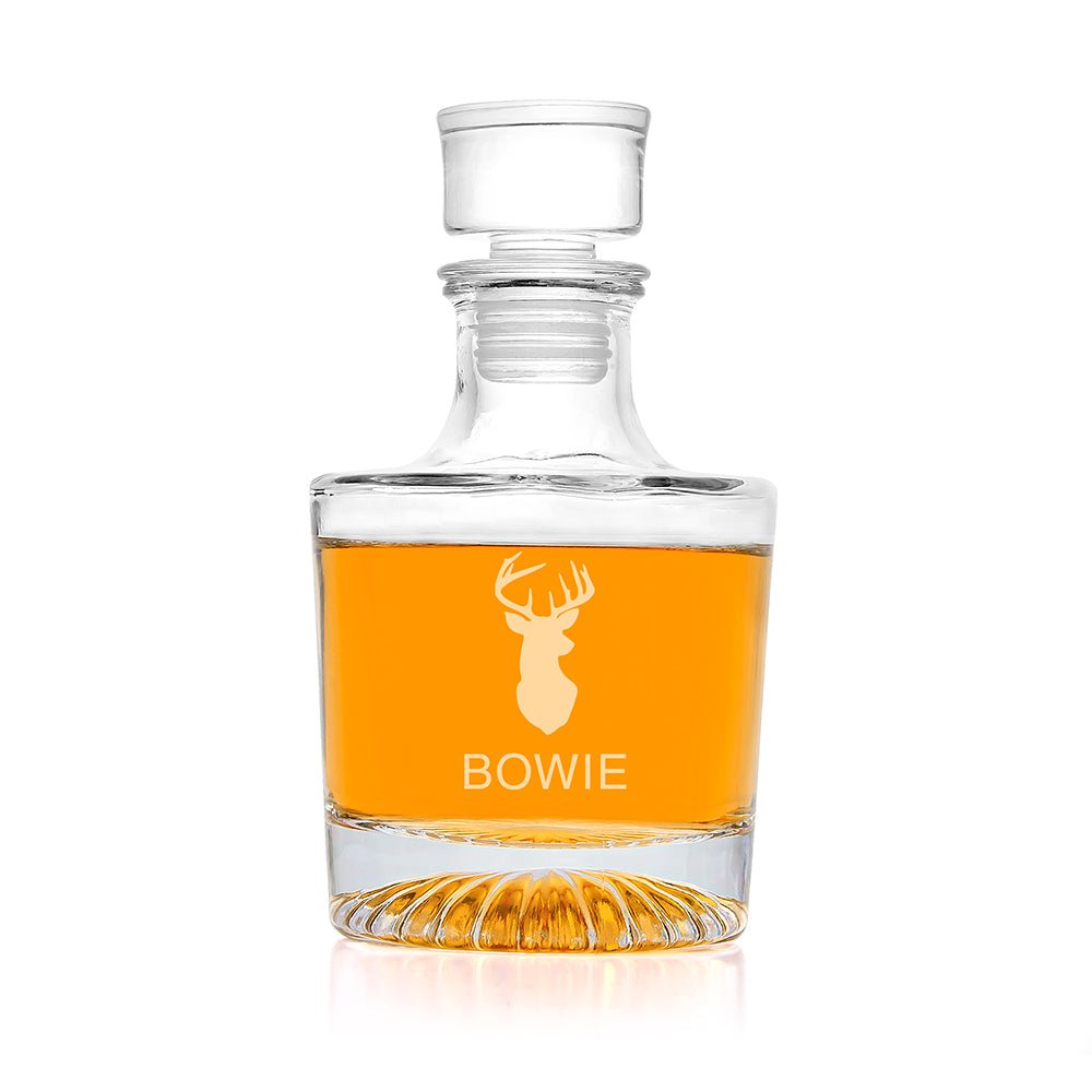 Personalised Elegance Stag Round Decanter - Engraved Memories