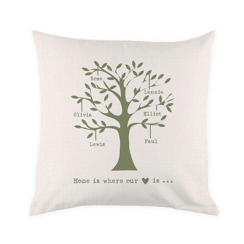 Personalised Family Tree Cushion Cover - Engraved Memories
