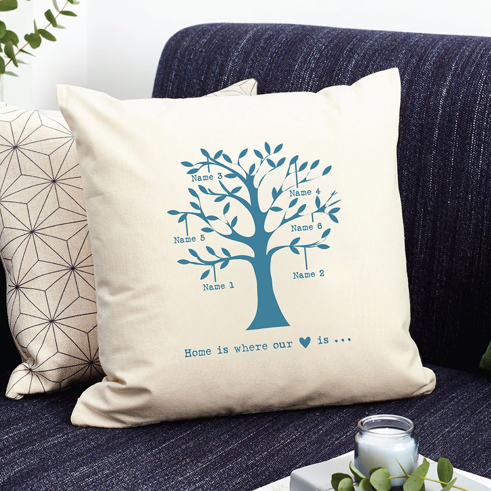 Personalised Family Tree Cushion Cover - Engraved Memories