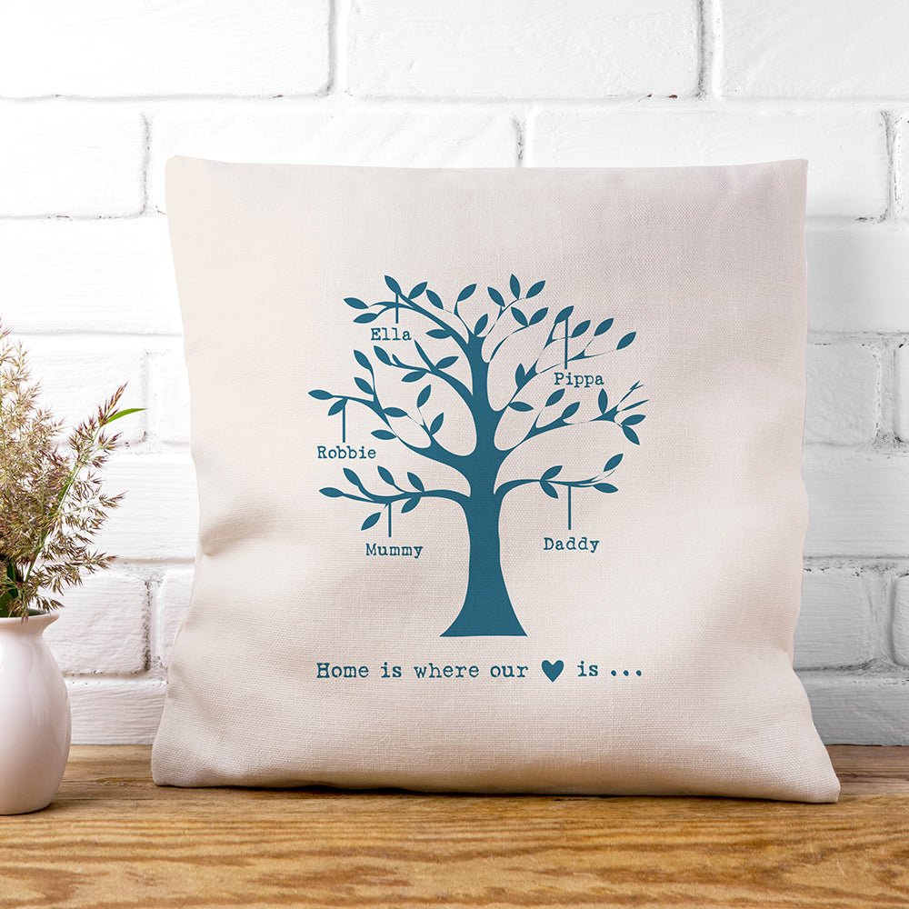Personalised Family Tree Cushion Cover - Engraved Memories