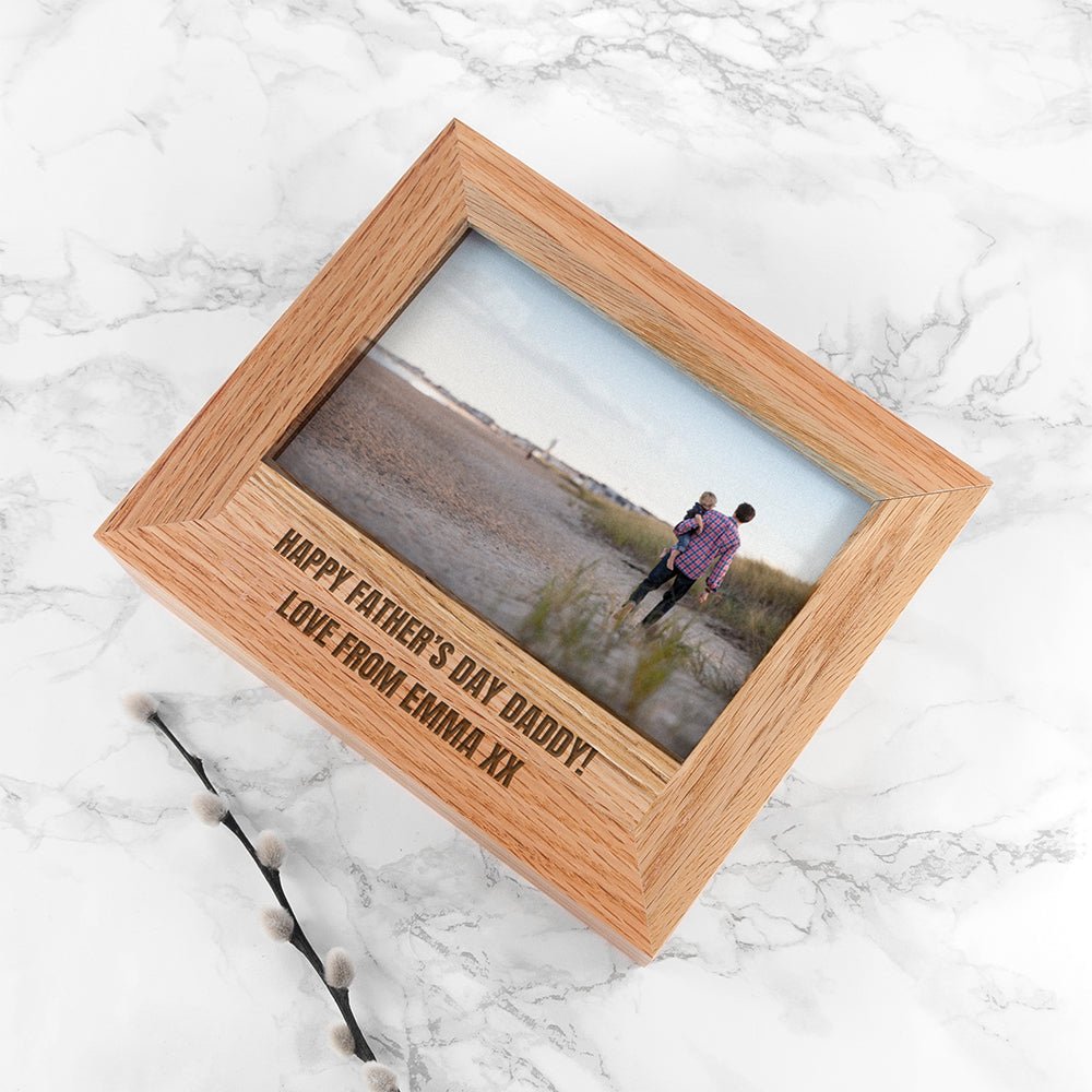 Personalised Father's Photo Keepsake Box - Engraved Memories