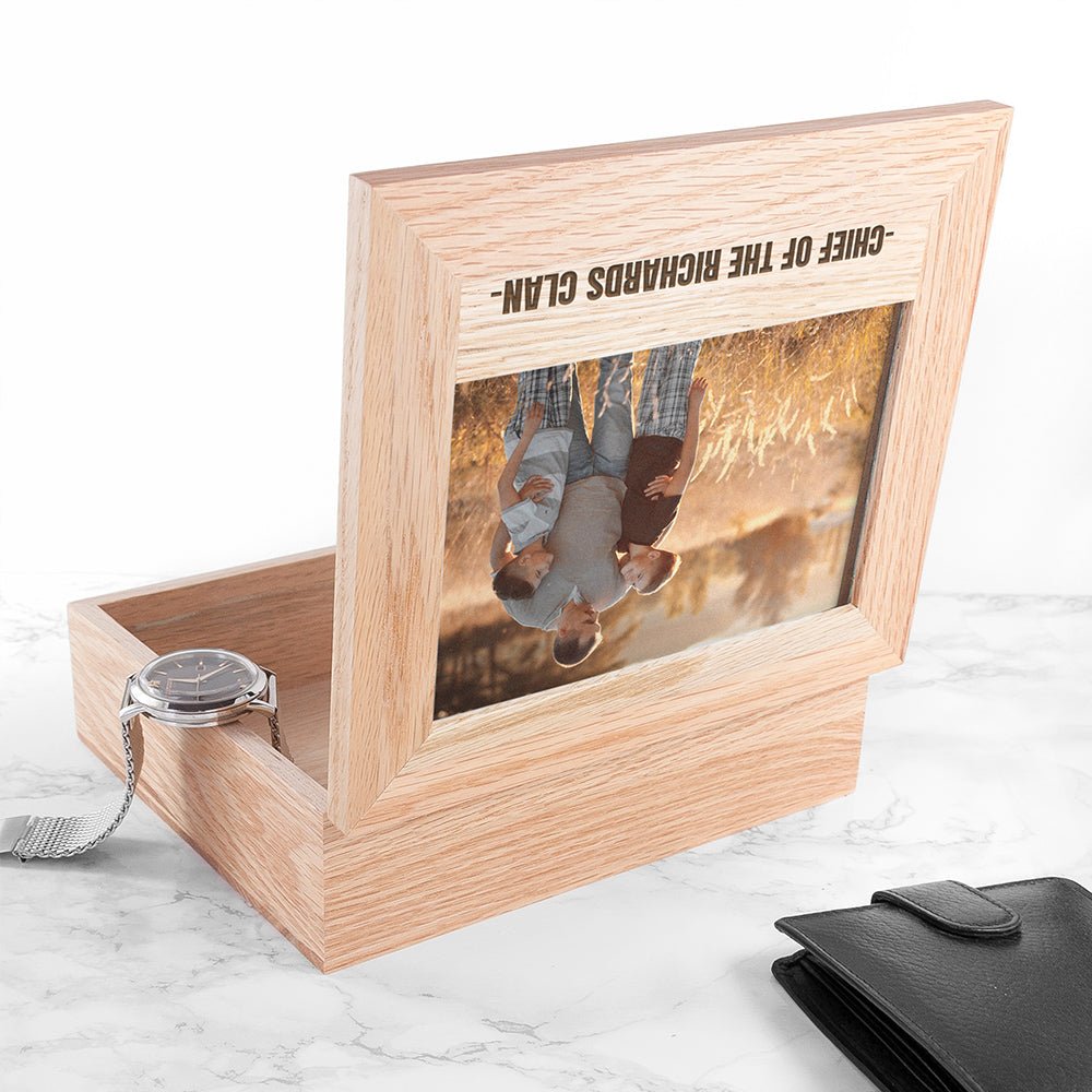 Personalised Father's Photo Keepsake Box - Engraved Memories