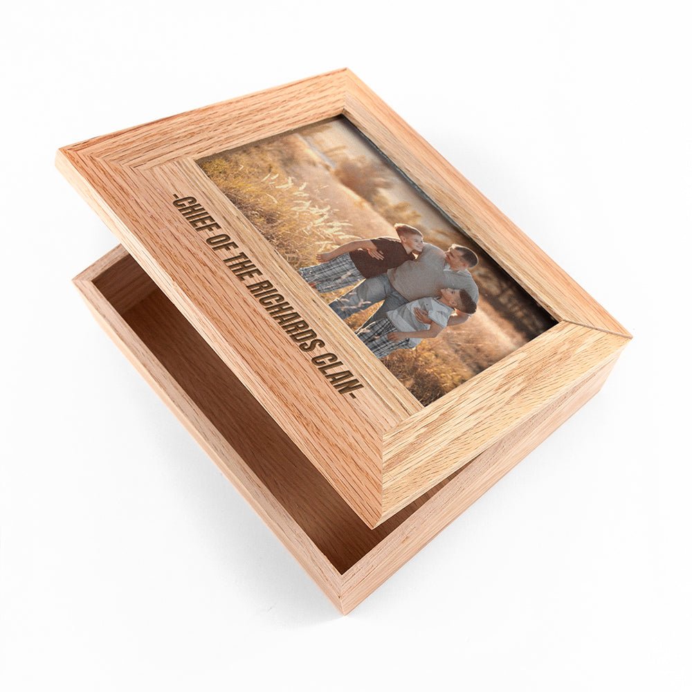 Personalised Father's Photo Keepsake Box - Engraved Memories