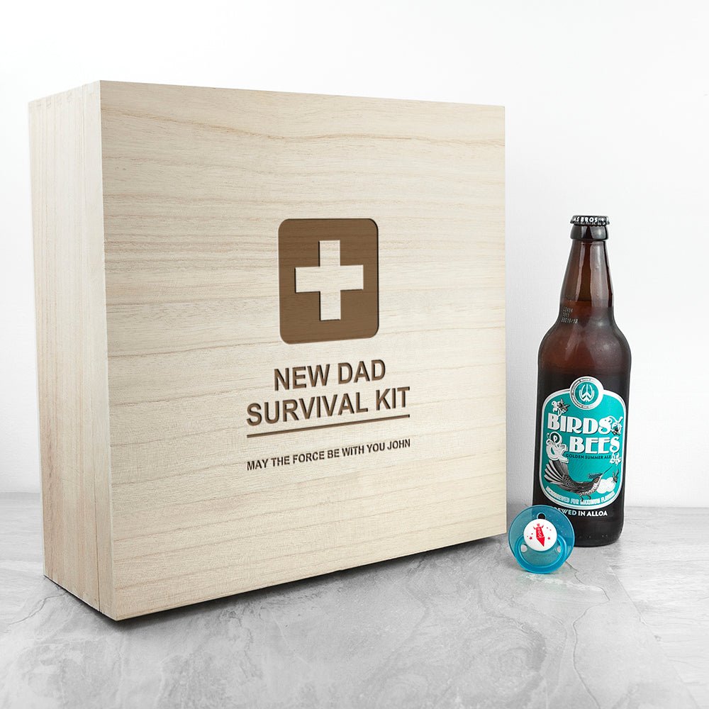 Personalised Fill Your Own Emergency New Dad Box - Engraved Memories
