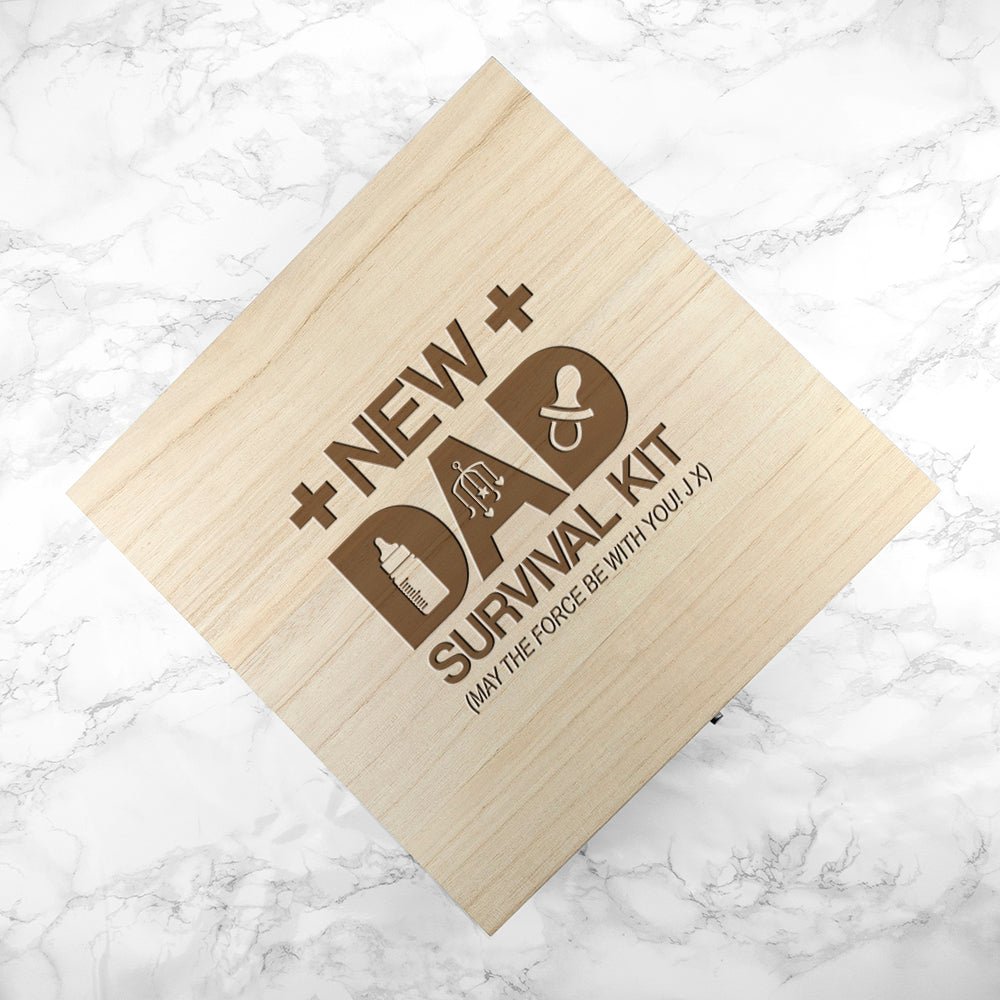 Personalised Fill Your Own New Dad Survival Box - Engraved Memories
