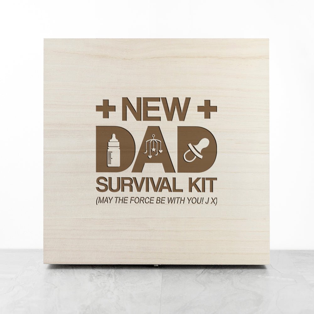 Personalised Fill Your Own New Dad Survival Box - Engraved Memories