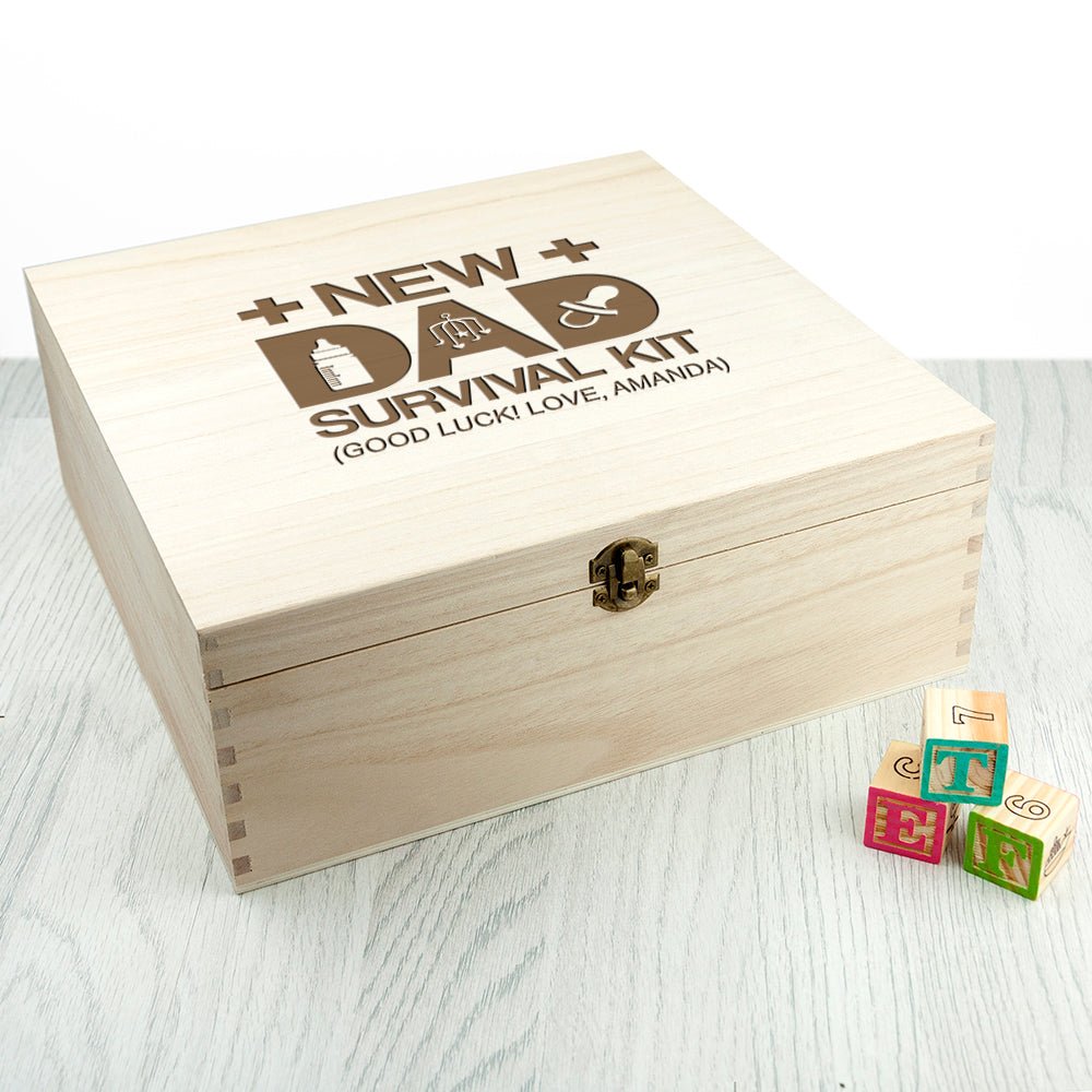 Personalised Fill Your Own New Dad Survival Box - Engraved Memories