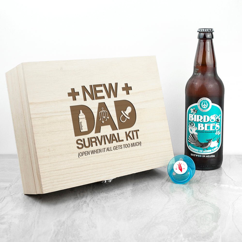 Personalised Fill Your Own New Dad Survival Box - Engraved Memories