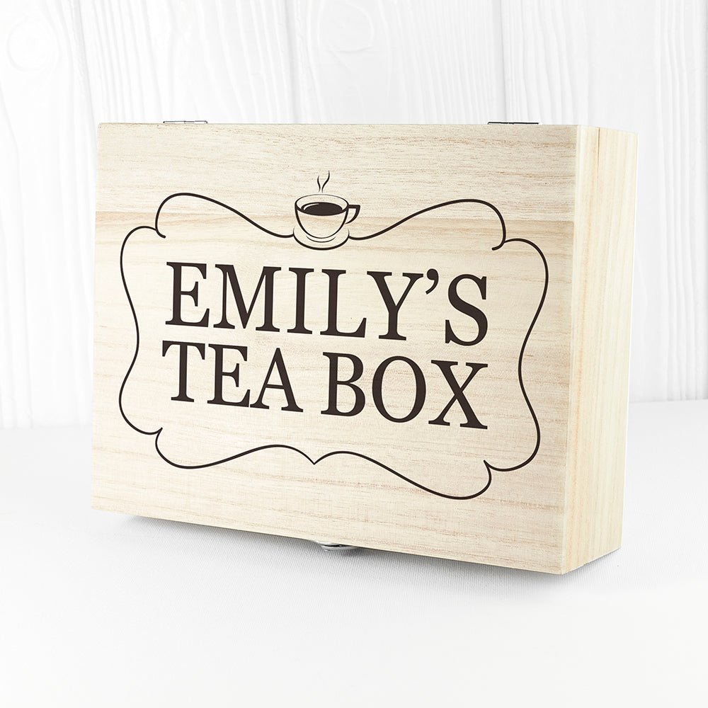 Personalised Framed Tea Box with Tea - Engraved Memories
