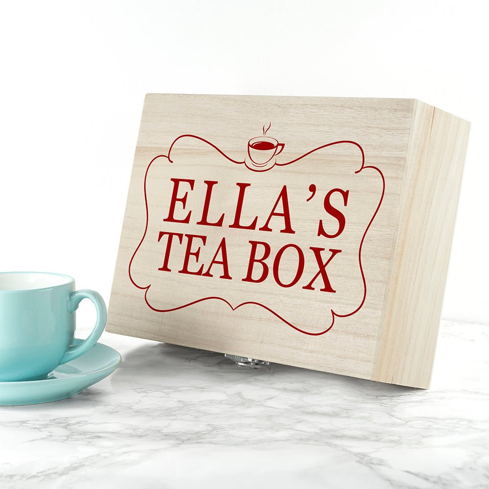 Personalised Framed Tea Box with Tea - Engraved Memories