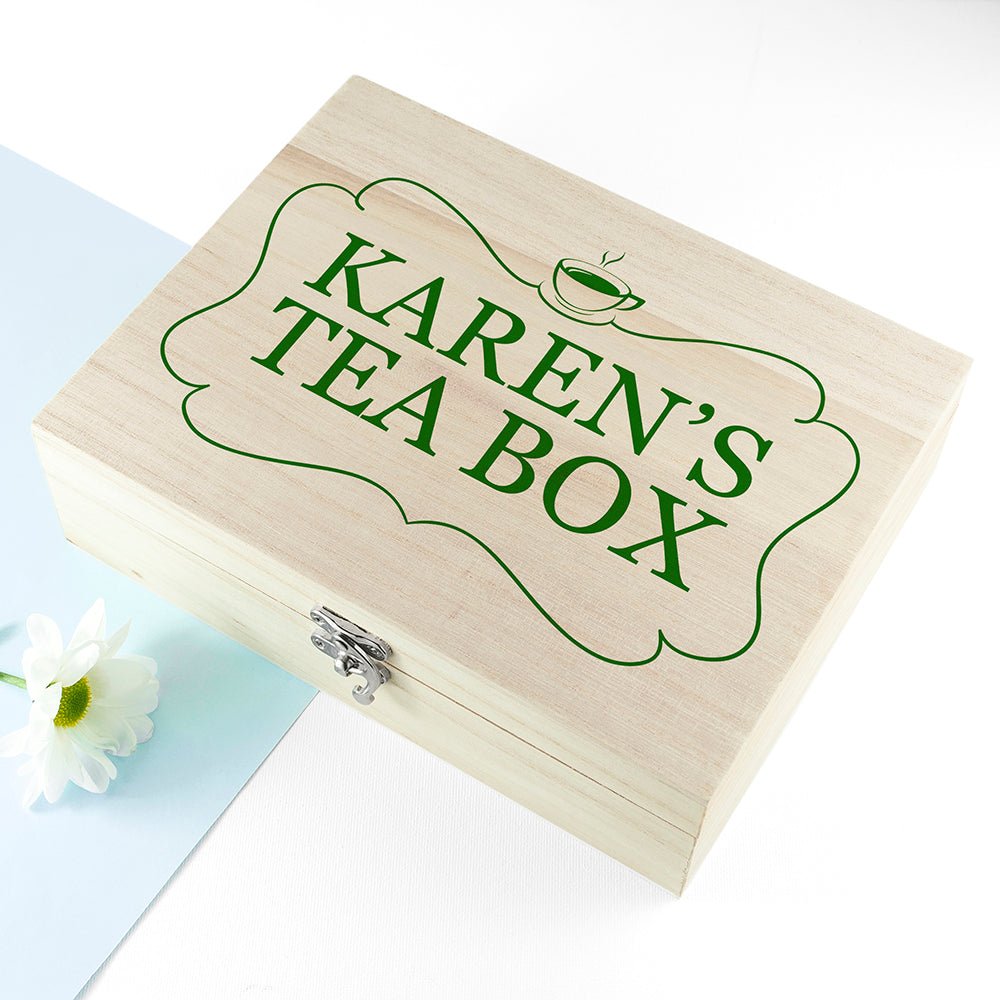Personalised Framed Tea Box with Tea - Engraved Memories