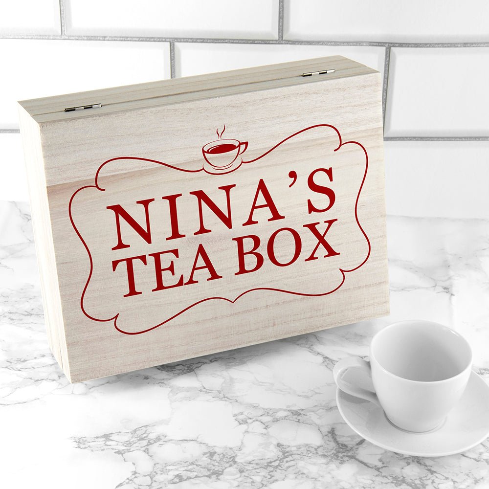 Personalised Framed Tea Box with Tea - Engraved Memories