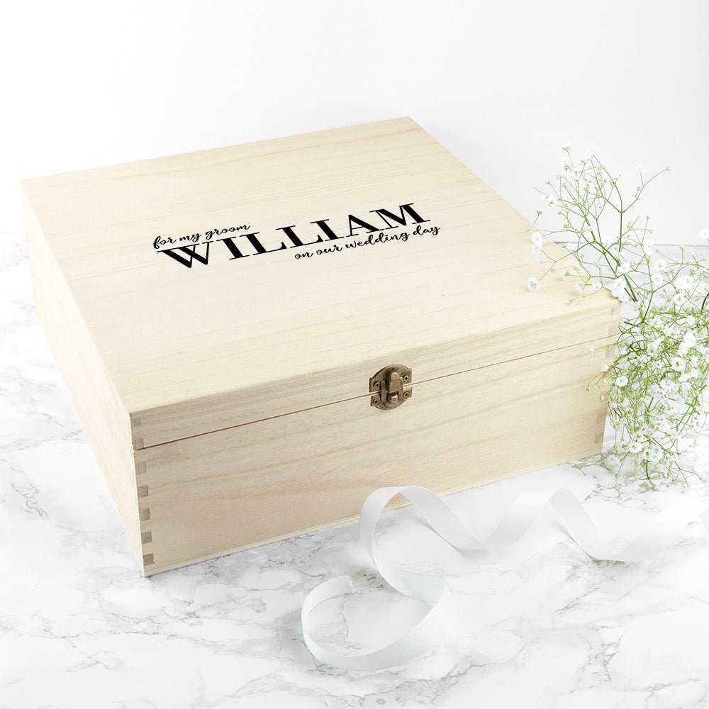 Wooden wedding gift box for him