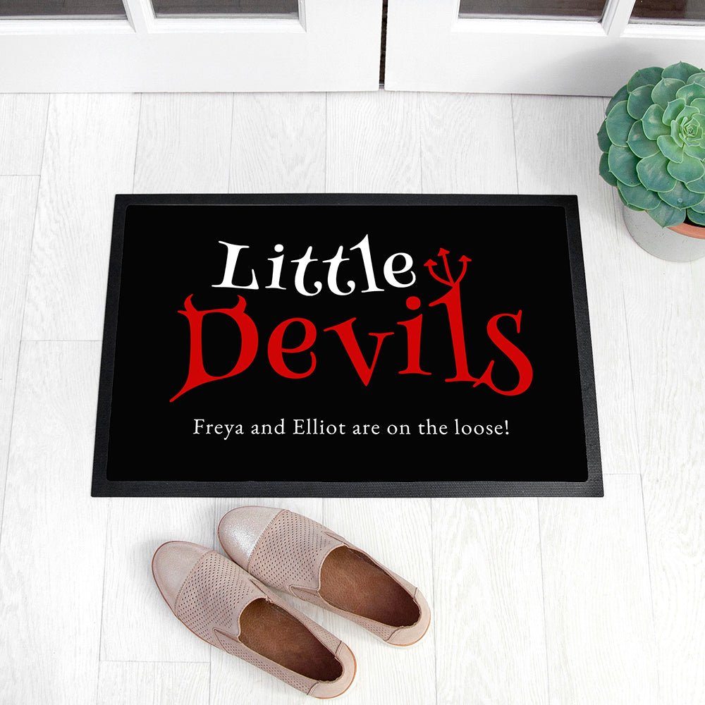Personalised Halloween Little Devils Indoor Doormat - Engraved Memories