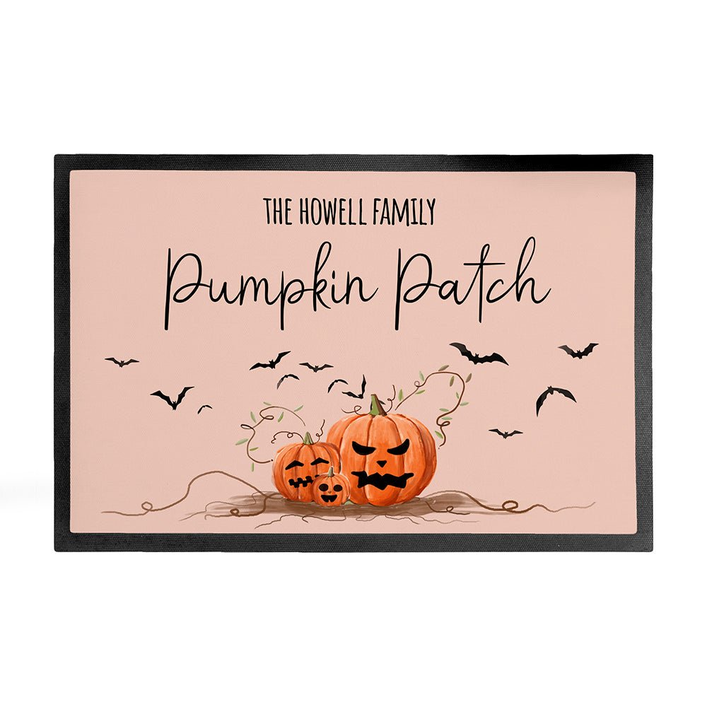 Personalised Halloween Pumpkin Patch Indoor Doormat - Engraved Memories