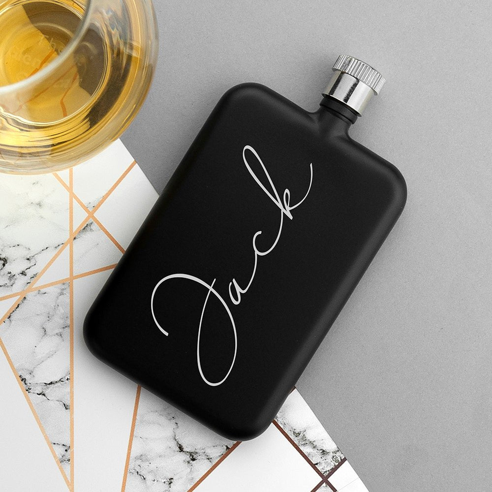 Stainless steel flask with personal handwriting