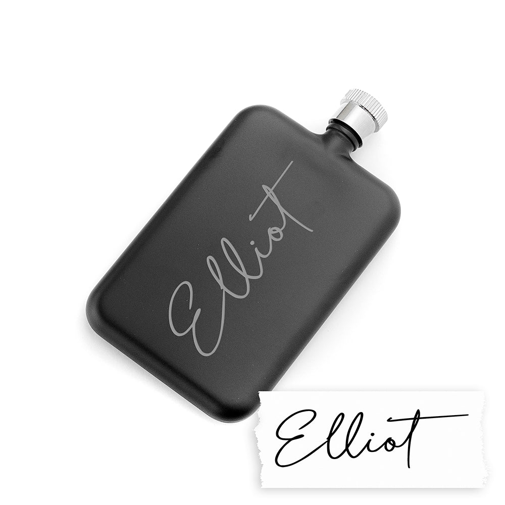 Slimline 6oz flask with custom message