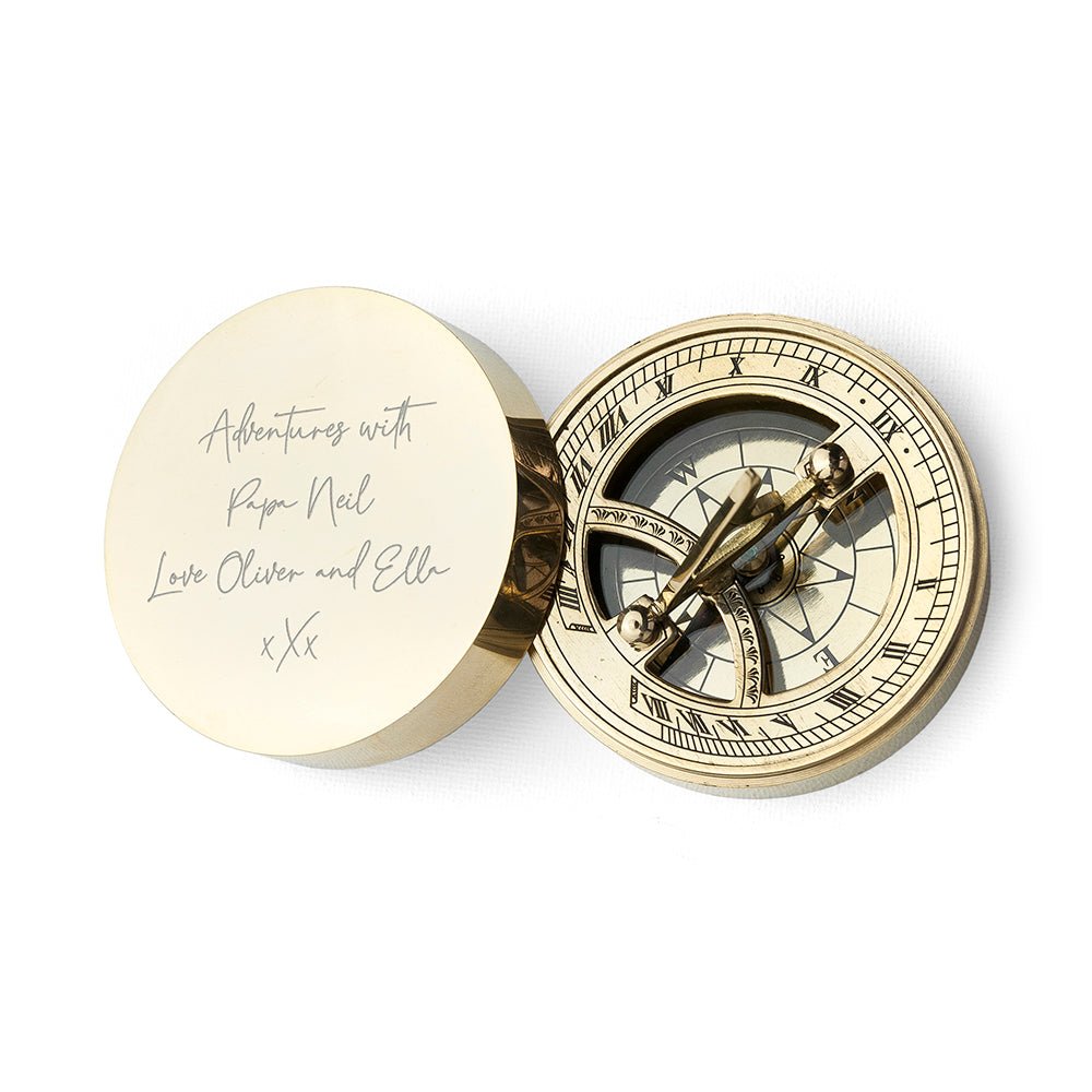 Personalised Handwriting Sundial Compass - Engraved Memories