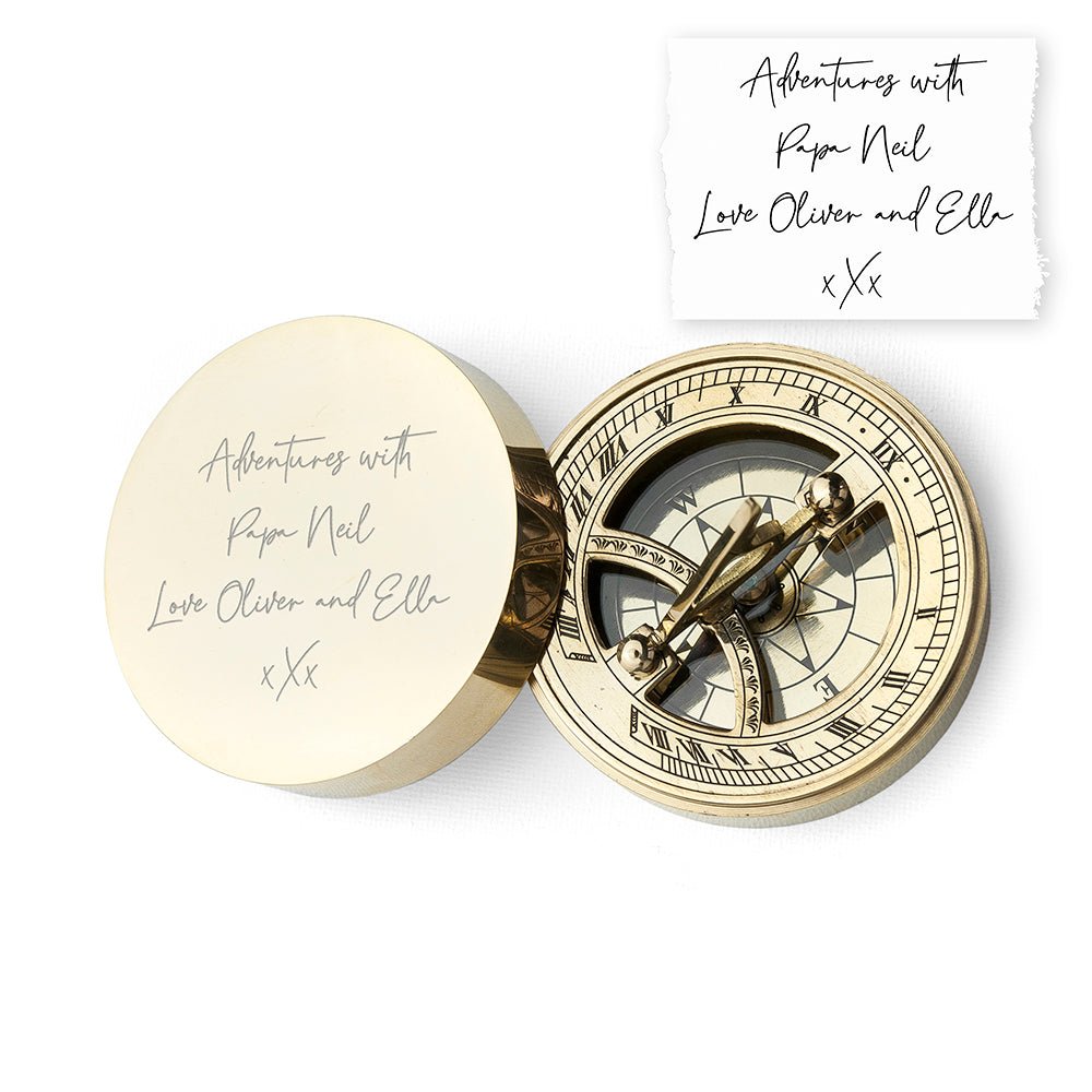 Personalised Handwriting Sundial Compass - Engraved Memories