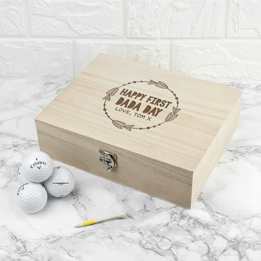 Personalised Happy First Papa Day Box - Engraved Memories