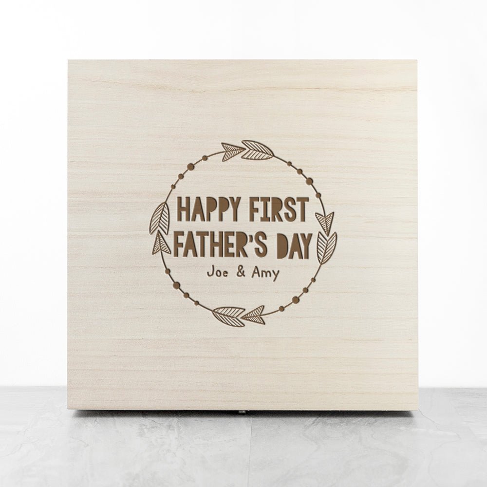 Personalised Happy First Papa Day Box - Engraved Memories