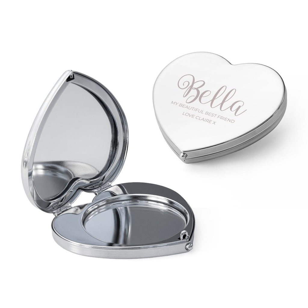 Custom heart-shaped purse mirror