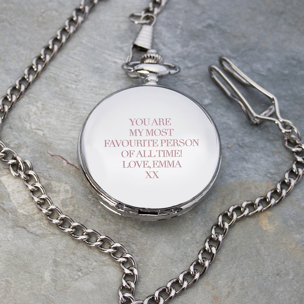 Personalised Heritage Pocket Watch Engraved Memories
