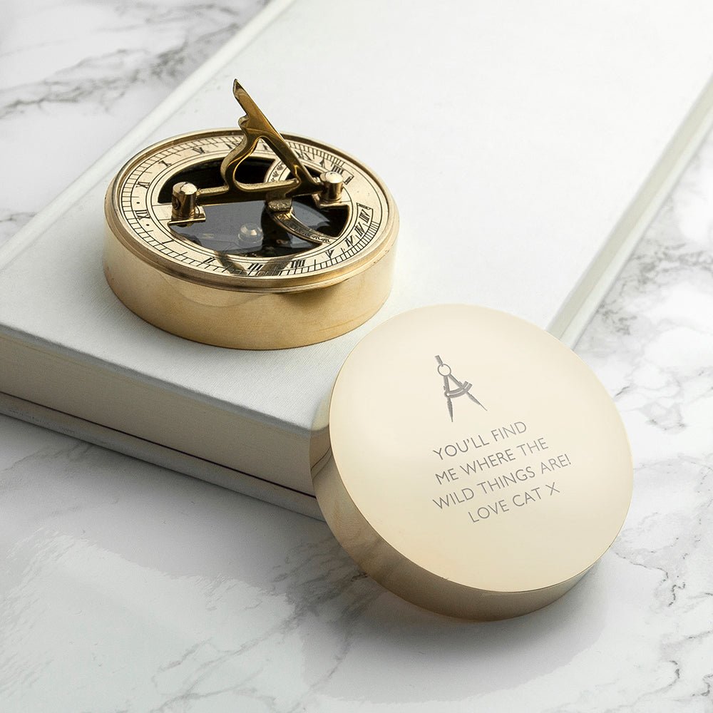 Personalised Iconic Adventurer's Sundial Compass - Engraved Memories