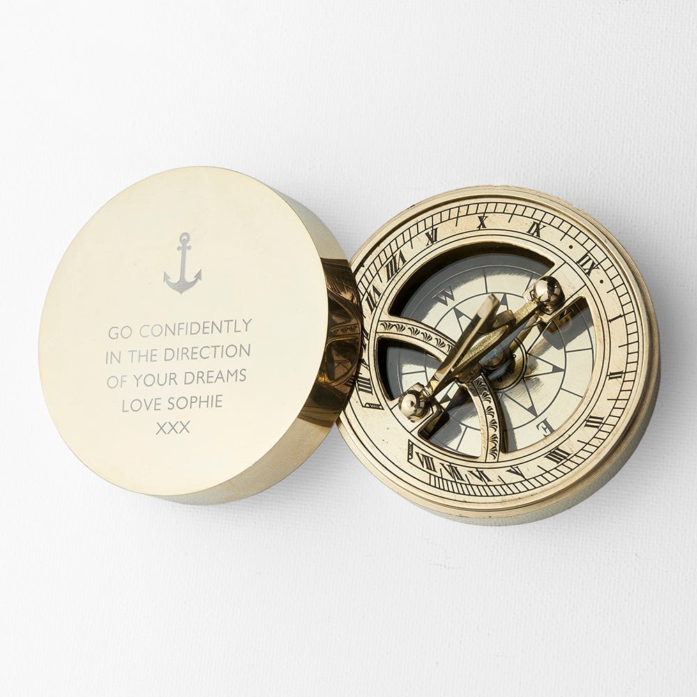 Personalised Iconic Adventurer's Sundial Compass - Engraved Memories