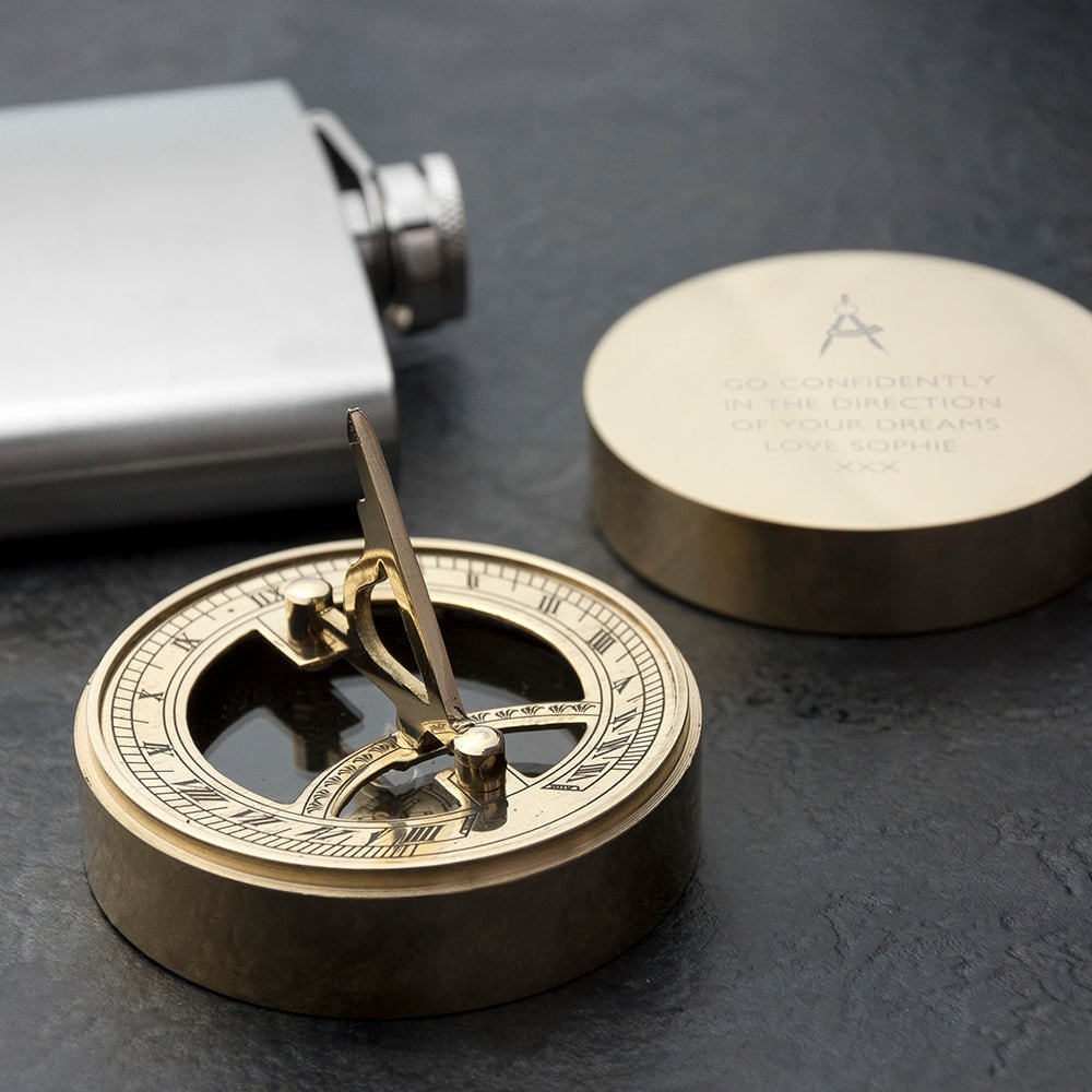 Personalised Iconic Adventurer's Sundial Compass - Engraved Memories